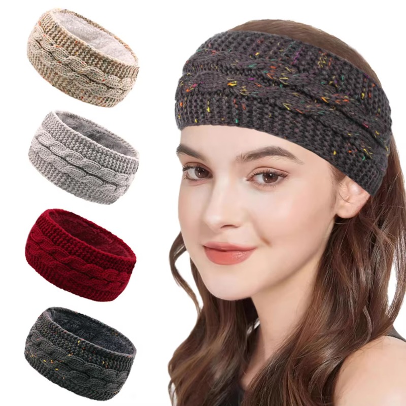 Fleece Ear Warmer Band - Женская зимняя вязаная повязка на голову