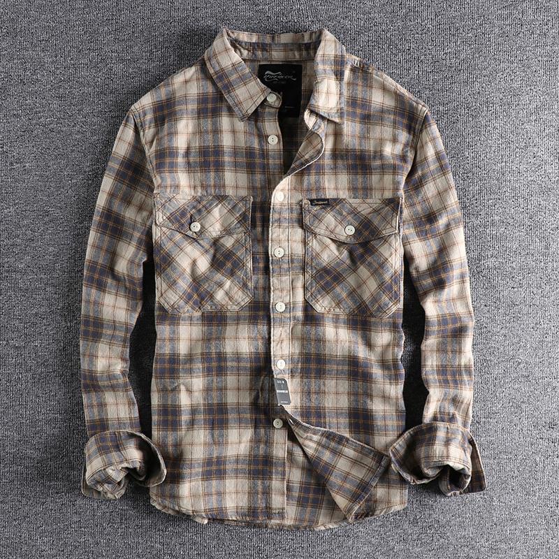 Весенне-осенняя новая модная т – обзор и цена Flannel Shirt Lined